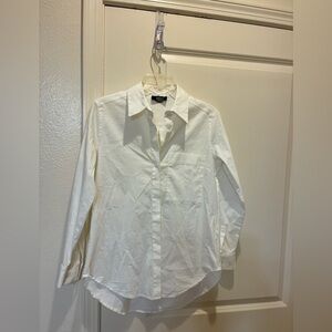 Mela Purdie Women’s White Button Down Shirt Size XXS Stretch Business Casual Top